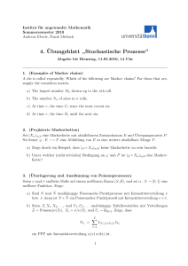 4. ¨Ubungsblatt ,,Stochastische Prozesse”