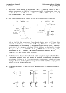 Anorganische Chemie I Elektronenespektren / Kinetik A. Mezzetti
