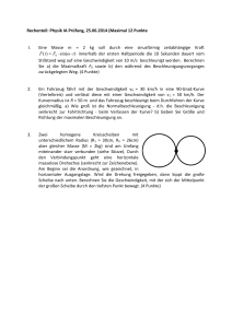 Rechenteil: Physik IA Prüfung, 25.06.2014 (Maximal 12 Punkte 1