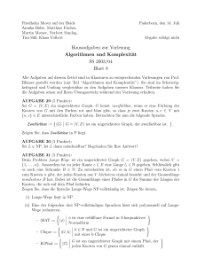 Hausaufgaben zur Vorlesung Algorithmen und Komplexität SS 2003