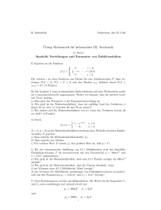 ¨Ubung Mathematik für Informatiker III/ Stochastik