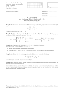 6. ¨Ubungsblatt zur Vorlesung Höhere Mathematik I für biw/ciw/mach