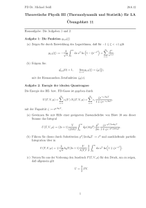Theoretische Physik III (Thermodynamik und Statistik) für LA