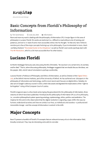 Basic Concepts from Floridi’s Philosophy of Information