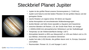 Steckbrief Jupiter