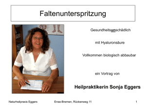Faltenunterspritzung - Naturheilpraxis Sonja Eggers, Ense