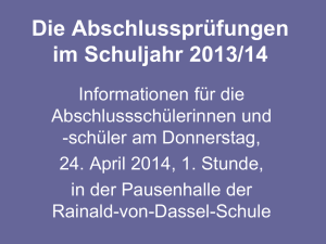 Informationen zu den Abschlussprüfungen 2014 - RvD