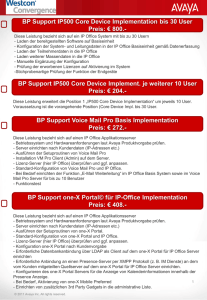 BP Support one-X Portal© für IP-Office Implementation Preis