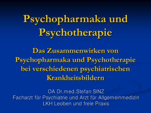 Psychopharmaka und Psychotherapie Das Zusammenwirken