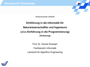 Vorlesung EINI / Kapitel 8 (Teil 3) - Lehrstuhl 11 Algorithm Engineering