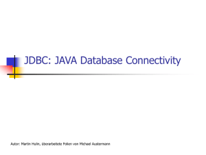 JDBC: JAVA Database Connectivity