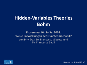 Hidden-Variables Theories Bohm