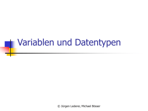 Variablen und Datentypen - Adolf-Reichwein