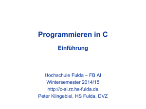 Vorlesung Teil 1 - AI >> C-Programmierung >> WS 2014/15