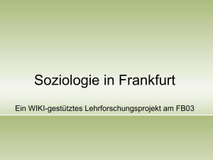 Soziologie in Frankfurt Ein WIKI-gestütztes