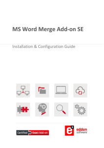 Installation Guide MS Word Merge Add-on SE