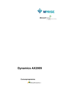 Dynamics AX2009 Microsoft Business