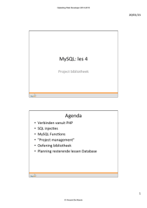 MySQL: les 4 Agenda - Cursusmateriaal opleiding web developer