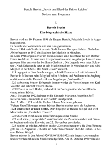 Bertolt. Brecht: „Furcht und Elend des Dritten Reiches“ Notizen zum