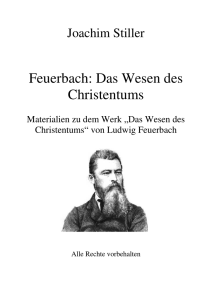 Feuerbach: Das Wesen des Christentums