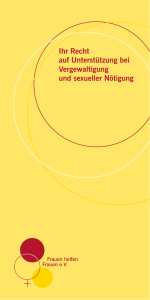 Broschüre Ihr Recht auf Unterstützung bei Vergewaltigung und