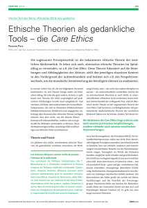 Ethische Theorien als gedankliche Tools – die Care Ethics