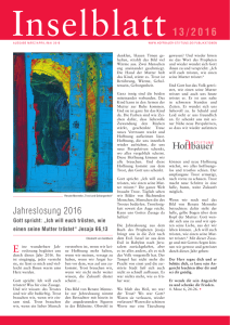 Inselblatt 13/2016 - Hoffbauer Stiftung