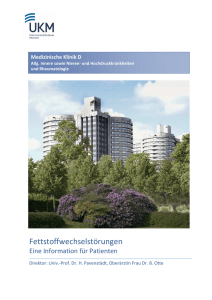 Fettstoffwechselstörungen - Universitätsklinikum Münster