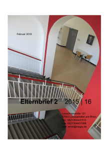 Elternbrief Nr. 2 - Schuljahr 2015/16