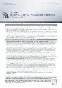 CIO Flash: Chinas Yuan in den IWF