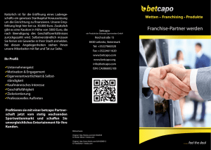 Franchise Flyer - bei betcapo Sports and Gambling Inc.