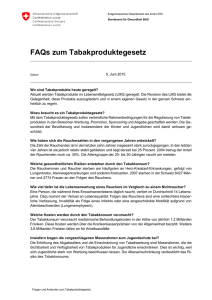 FAQs zum Tabakproduktegesetz