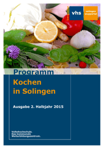 Kochen in Solingen Programm - Bergische-VHS