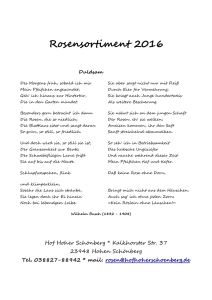 Rosenkatalog 2016 - Hof Hoher Schönberg