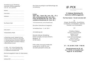12. Mainzer Workshop für barocke Aufführungspraxis