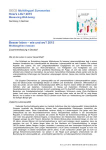 OECD Multilingual Summaries How`s Life? 2015 Besser leben – wie