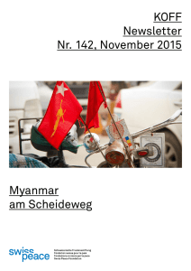 Myanmar am Scheideweg KOFF Newsletter Nr. 142, November 2015