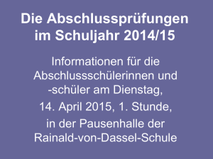 Informationen zu den Abschlussprüfungen 2015 - RvD