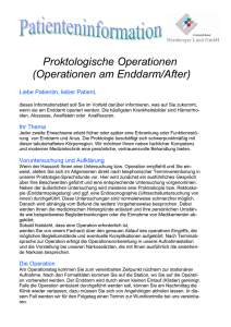 Proktologische Operationen (Operationen am Enddarm/After)