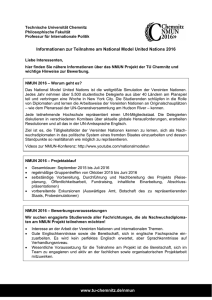 Informationen zur Teilnahme am National Model United Nations