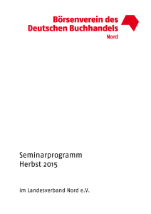 Seminarprogramm Herbst 2015 - Börsenverein des Deutschen