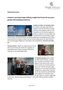 Preisträger des Jahres 2015  - Friedrich und Isabel Vogel