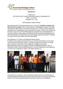 Reisebericht Teilnahme am 2015 World Cocoa Foundation partnership