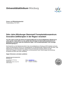 Zehn Jahre Würzburger StammzellTransplantationszentrum