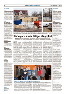 Kindergarten wohl billiger als geplant