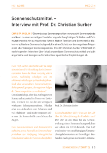 Sonnenschutzmittel – Interview mit Prof. Dr. Christian Surber