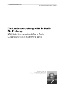 Die Landesvertretung NRW in Berlin Ein Prototyp - Forum