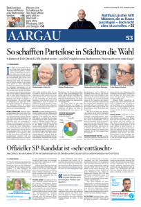AZ Sonntag vom 06.09.2015 - Erich Obrist in den Stadtrat Baden