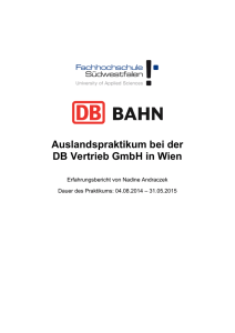 Auslandspraktikum bei der DB Vertrieb GmbH in Wien