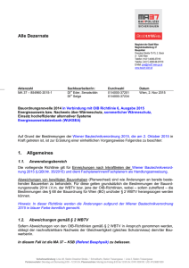 Bauordnungsnovelle 2014 in Verbindung mit OIB Richtlinie 6